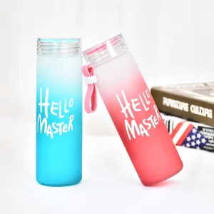 16oz Portable Clear Glass Double-Wall Water Bottle with Handle