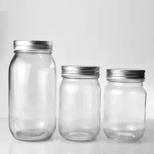 16oz Round Glass Mason Jar for Canning and Food Storage with Metal Lid