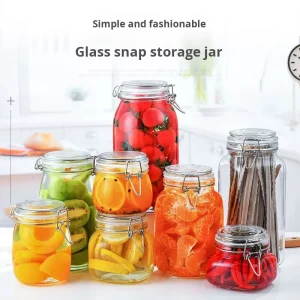 17 oz Airtight Glass Jar with Lid for Food Storage, Canning, and Pickling