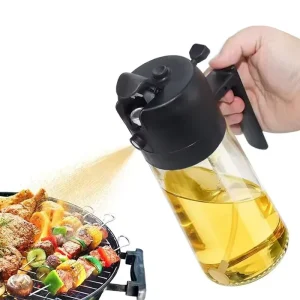 17oz 2 in 1 Kitchen Cooking Oil Dispenser and Spray Bottle 500ml Pourer for Baking and BBQ for Olive Oil & Other Ingredients