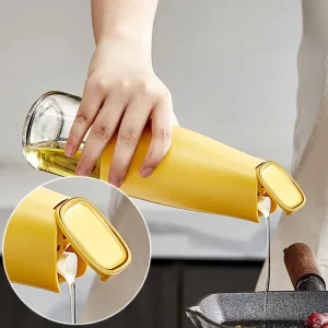 17oz 500ml Transparent Glass Oil and Vinegar Cruet with Auto-Flip Pourer