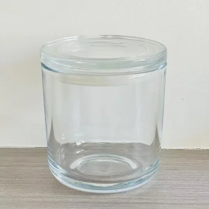 17oz Clear Glass Candle Jar with Glass Lid for Candle Making