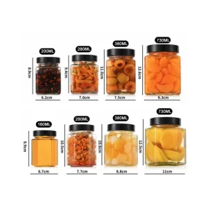 180-730ml Wide Mouth Canned Glass Jars Food Storage Chili Oil Mason Jars Honey Jars With Tinplate Aluminum Lids