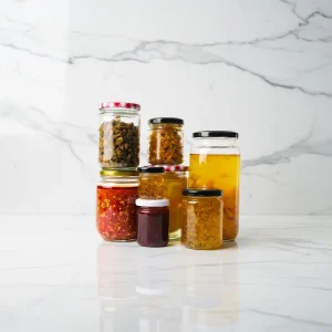 180ml 280ml 380ml 500ml Glass Food Jar with Iron Lid Seal for Pickled Vegetables