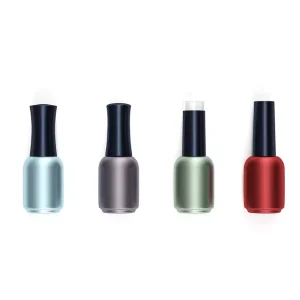 18ml Empty Round Glass Nail Polish Bottle for Gel Color, Builder, and Top Coat with Black Cap