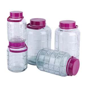 1L 2L 3L 5L 8L 15L 20L Large Glass Storage Pickle Jars with Plastic Lids