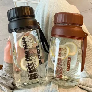 1L 2L Portable Leakproof Fitness Glass Shaker Bottle