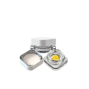 1g 2g 3g 5g Small White Concentrate Container Mini Glass Jars with Lids