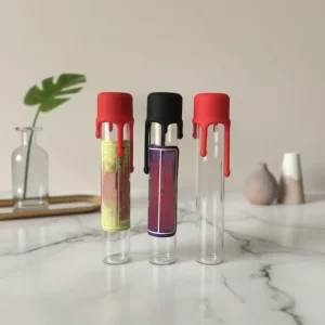1g Glass Tobacco Cone Tube with Childproof Lid and Sticker Packaging