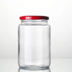 1kg 750ml Empty Short Cylinder Round Glass Storage Food Jar with 82mm Twist off Metal Lid