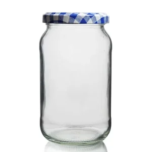 1lb (380ml) Glass Preserve Jar with Patterned Twist-Off Lid