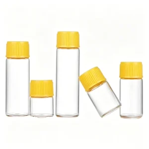 1ml-10ml Small Clear Glass Medicine and Pill Bottle with Screw Seal Lid