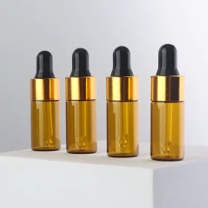 1ml 2ml 3ml 4ml 5ml Amber Glass Essential Oil Vials with Mini Droppers