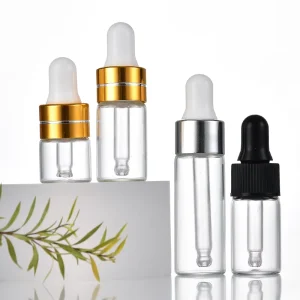 1ml 2ml 3ml 4ml 5ml Clear Essential Oil Bottles with Dropper and Surface Printing
