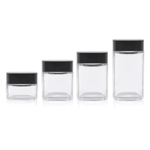 1oz 2oz 3oz 4oz Child Resistant Clear Glass Jar 3.5g Flower Frosted Glass Jar Bamboo Lid for Smell Proof Container