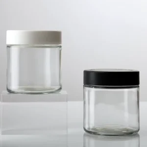 1oz 2oz 3oz 4oz Smell Proof Flower Storage Clear Child Proof Glass Jar Container With Child Resistant Lid