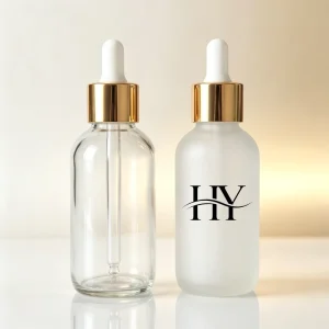 1oz 2oz 4oz 30ml 60ml 120ml Boston Round Essential Oil Glass Dropper Bottle Black Gold