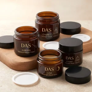 1oz 2oz 4oz 8oz 16oz Frosted Clear Amber Empty Face Cream Container Glass Cosmetic Jar with Black White Lid