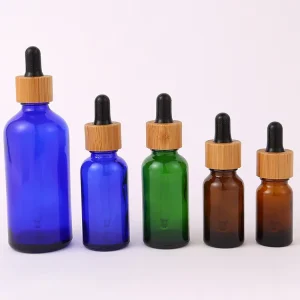 1oz 2oz 5ml 15ml 30ml Frosted Bamboo Dropper Essence Oil Glass Bottle and Easy to Use Body Oil Cosmetic Serum Bottles with Boxes