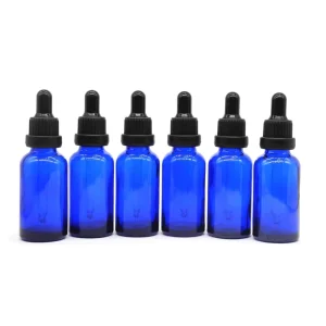 1oz Glass Dropper Bottle 30ml Blue Glass Tincture Bottles With Glass Eye Dropper for Essential Oils