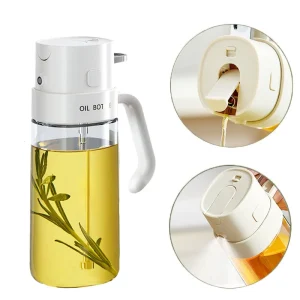 2-in-1 550ml 18oz Olive Oil Dispenser with Mister Pourer and Sprayer for Soy Sauce Vinegar and Cooking Wine