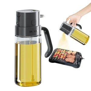 2-in-1 Food Grade Glass Oil Dispenser and Sprayer for Cooking