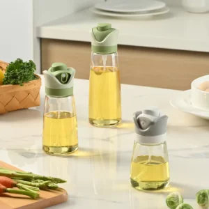 2-in-1 Glass Oil Sprayer and Pour Dispenser Bottle with Twist Top for Kitchen Cooking