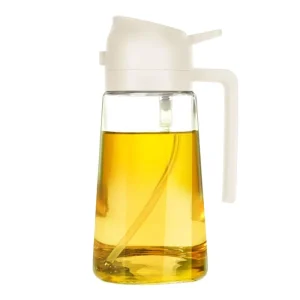 2-in-1 Multifunctional Transparent Glass Oil Bottle for Cooking, Salad, and Barbecue