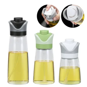 2-in-1 Portable Glass Olive Oil Sprayer and Dispenser Bottle