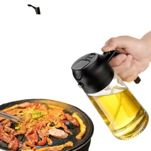 2-in-1 Reusable Glass Spray Oil Bottle and Sprinkler for Kitchen