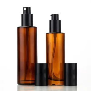 20 30ml Amber Glass Bottle Pump Airless Dispenser Lotion Serum Essential Oils UV Protection Screen Printed Screen Printing
