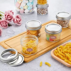 200 ml 280 ml Glass Canning Jar with Wide Silver Lid