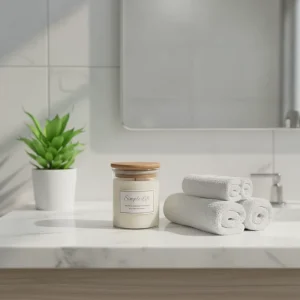 200 ml Frosted Glass Candle Jar with Bamboo Lid, Vanilla Scent