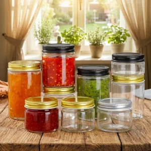200ml 10 oz Wide Mouth Straight-Sided Glass Mason Jar for Honey Storage with Gold Lid