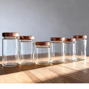 200ml-1000ml Eco-Friendly Recyclable Wide Mouth Glass Canning Jars with Lids for Jam, Honey, Milk, and Olive Oil