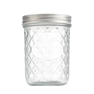 200ml 250ml 300ml 350ml 500ml Wide-Mouth Embossed Glass Mason Jars with Metal Lids