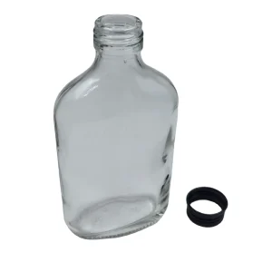 200ml 250ml Flat Flask Liquor Bottle Beverage Fruit Juice Glass BottleWith Screw Lid