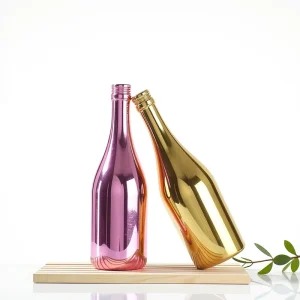 200ml 300ml 500ml 750ml 1000ml Gold Electroplated Champagne Glass Bottle for Wine, Spirits, and Liquor