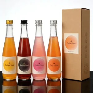 200ml 330ml 500ml Clear Frosted Mineral Water Juice Beverage Glass Bottles with Screw Cap