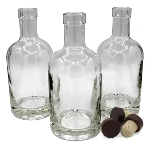 200ml 375ml 500ml 750ml Glass Wine Bottles with Wood Bar Top Cork Caps