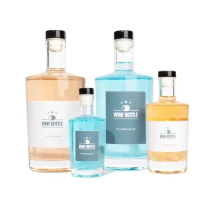 200ml 375ml Round Clear Glass Beverage Liquor Wine Bottle for Whiskey Vodka
