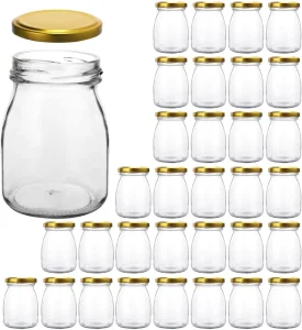 200ml 7oz Clear Glass Yogurt and Pudding Jar with Metal Lid for Jam Honey and Wedding Favors
