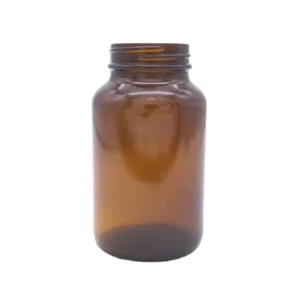 200ml Amber Empty Wide Mouth Glass Bottle with Aluminum Gold Cap