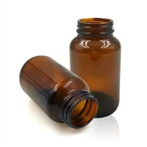 200ml Amber Tablet Glass Bottle with Screw Cap