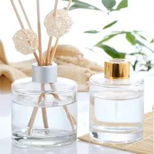 200ml Clear Transparent Round Glass Reed Diffuser Bottle Empty Easy-Open End Packed in Carton