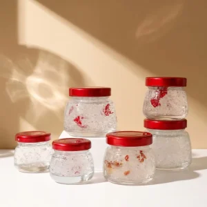 200ml Custom Glass Jar with Metal Cap for Bird’s Nest Food and Honey Storage