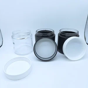 200ml Cylinder Glass Cosmetic Jar for Face Cream Eye Cream and Lotion with Child-Proof Cap and Screen-Printed Design