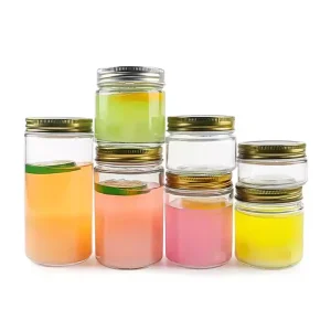 200ml Empty Clear Wide Mouth Glass Mason Jar with Lid and 70mm Screw Cap for Canning