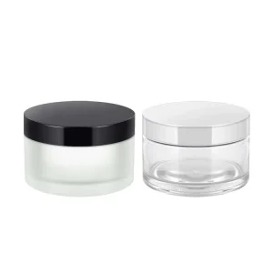 200ml Empty Frosted Clear Glass Body Butter Jar With Lid
