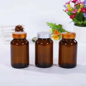 200ml Empty Pharmaceutical Amber Glass Jar for Capsules and Medicines